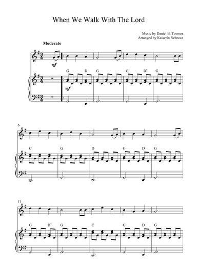 When We Walk With The Lord (arr. Kaiserin Rebecca)