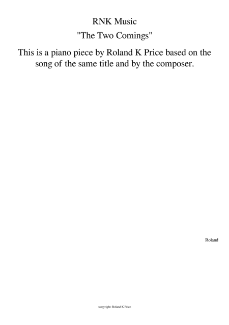 The Two Comings (for piano solo)