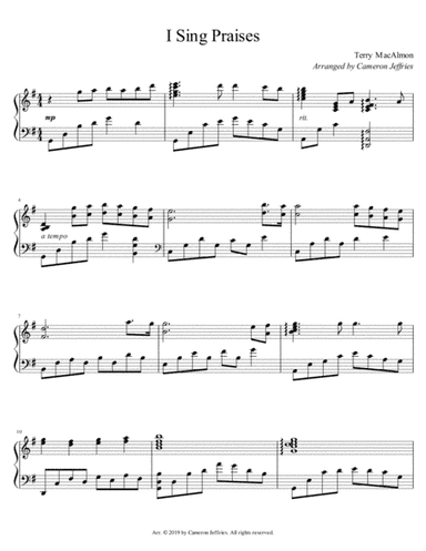 I Sing Praises (arr. Cameron Jeffries)