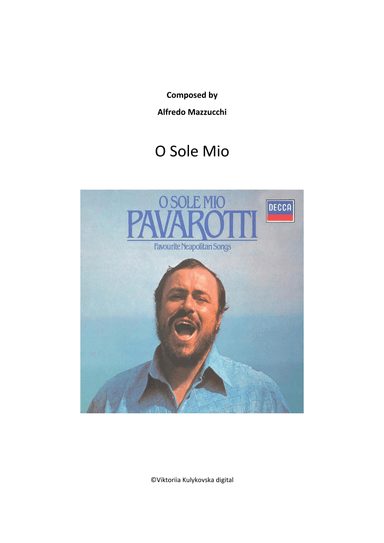 O Sole Mio (arr.& Adapt) (arr. Viktoriia Kulykovska)