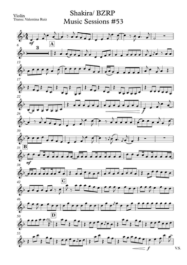 Shakira: Bzrp Music Sessions Vol. 53 (arr. Valentina Ruiz)