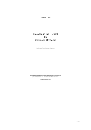 Hosanna in the Highest