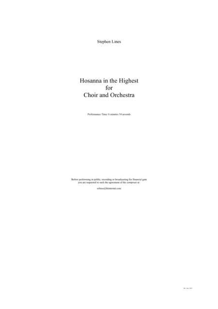 Hosanna in the Highest