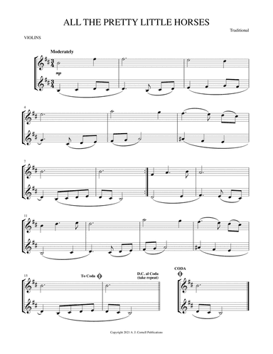 All the Pretty Little Horses (arr. Mark Phillips)