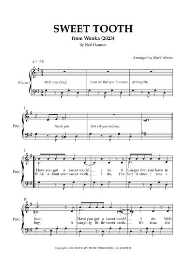 Sweet Tooth (arr. Mark Waters)