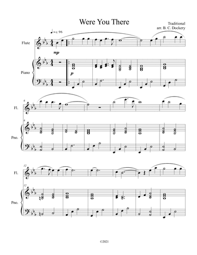 Were You There (flute solo) with optional piano accompaniment (arr. B. C. Dockery)