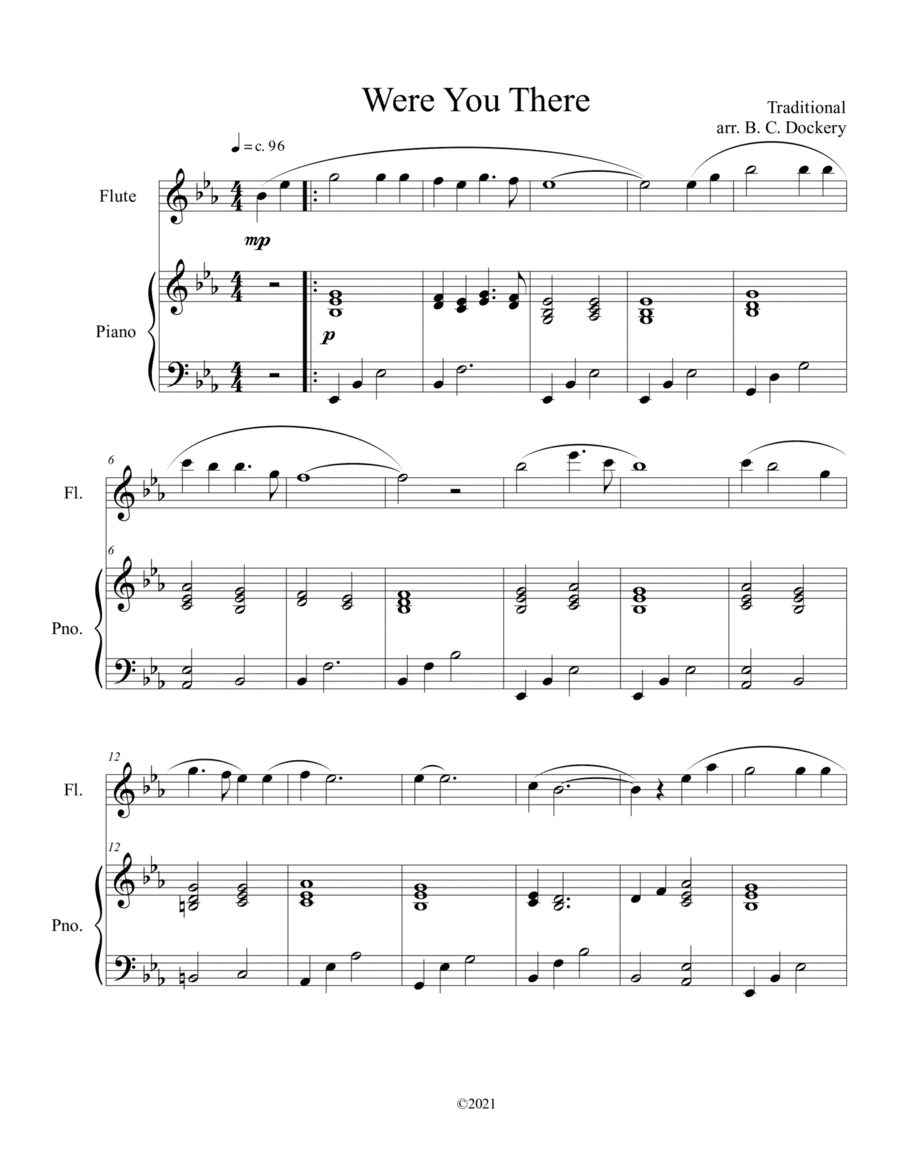 Were You There (flute solo) with optional piano accompaniment (arr. B. C. Dockery)