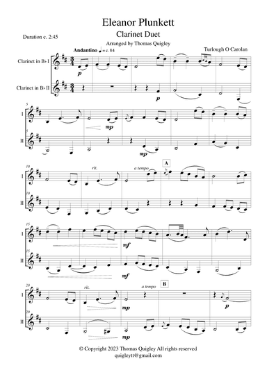 Eleanor Plunkett (arr. Thomas Quigley)