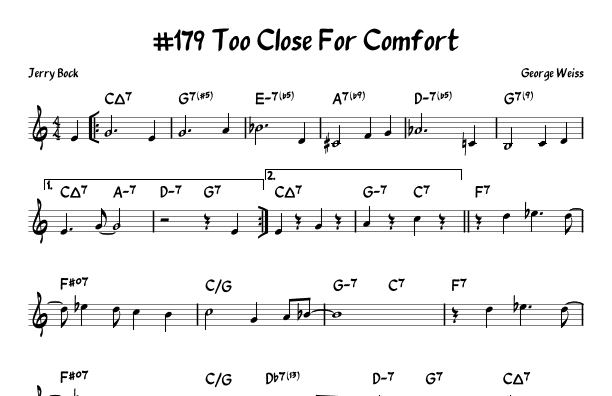 Too Close For Comfort (arr. John Fries)