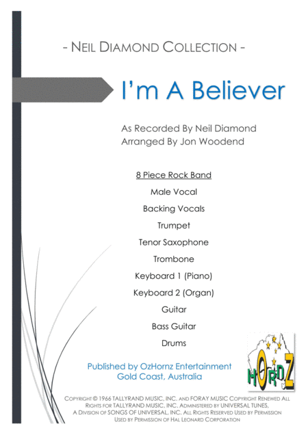 I'm A Believer (arr. Jon Woodend)