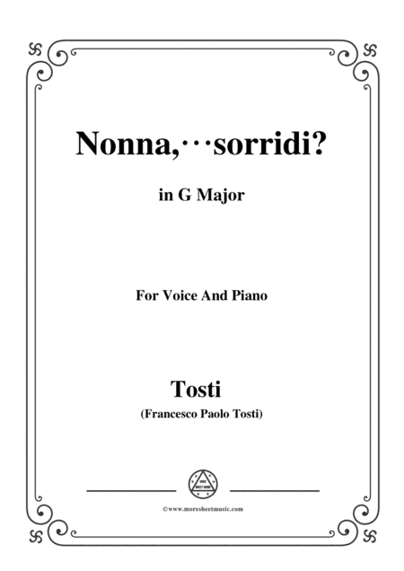 Tosti-Nonna,sorridi in G Major,for Voice and Piano (arr. MSM)