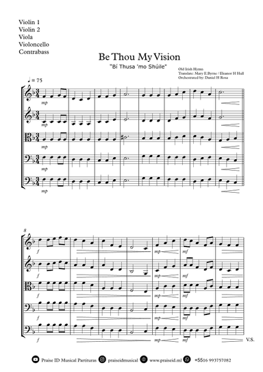 Be Thou My Vision - "Bí Thusa 'mo Shúile" - Easy String Quartet (arr. Daniel H Rosa)