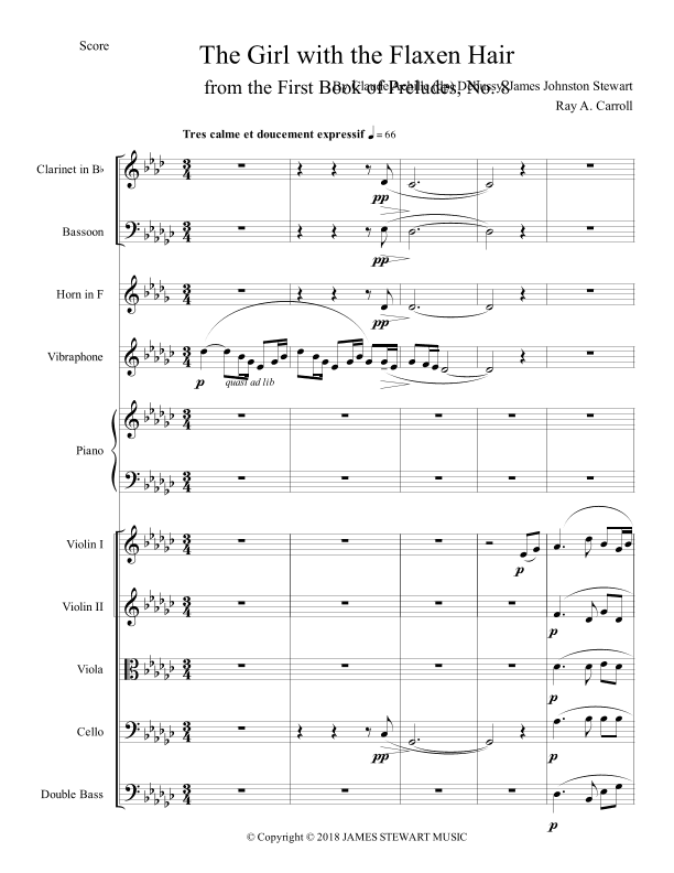 The Girl with the Flaxen Hair (arr. Ray A. Carroll)