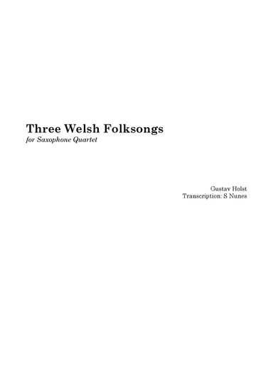 Three Welsh Folksongs (arr. Steven Nunes)