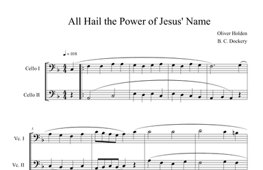 All Hail the Power of Jesus' Name (Cello Duet) (arr. B. C. Dockery)
