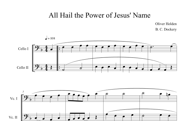 All Hail the Power of Jesus' Name (Cello Duet) (arr. B. C. Dockery)