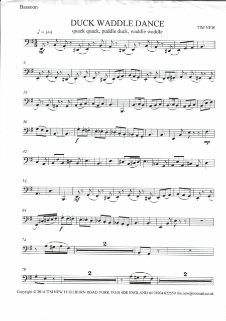 Duck Waddle Dance bassoon part