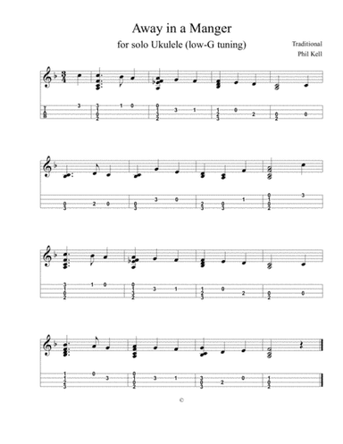 Away in a Manger (Ukulele Chord-Melody Solo) (arr. Phil Kell)