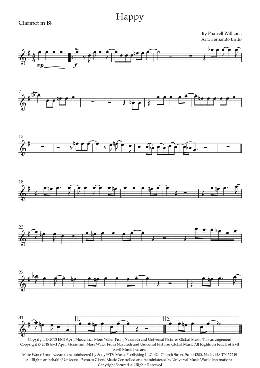 Happy (arr. Fernando Britto)