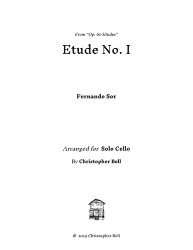 F. Sor - Op. 60 Etude No. 1 - Solo Cello (arr. Silent Home Records)