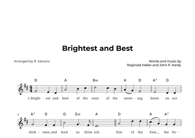 Brightest and Best (Key of D Major) (arr. R. Salvario)