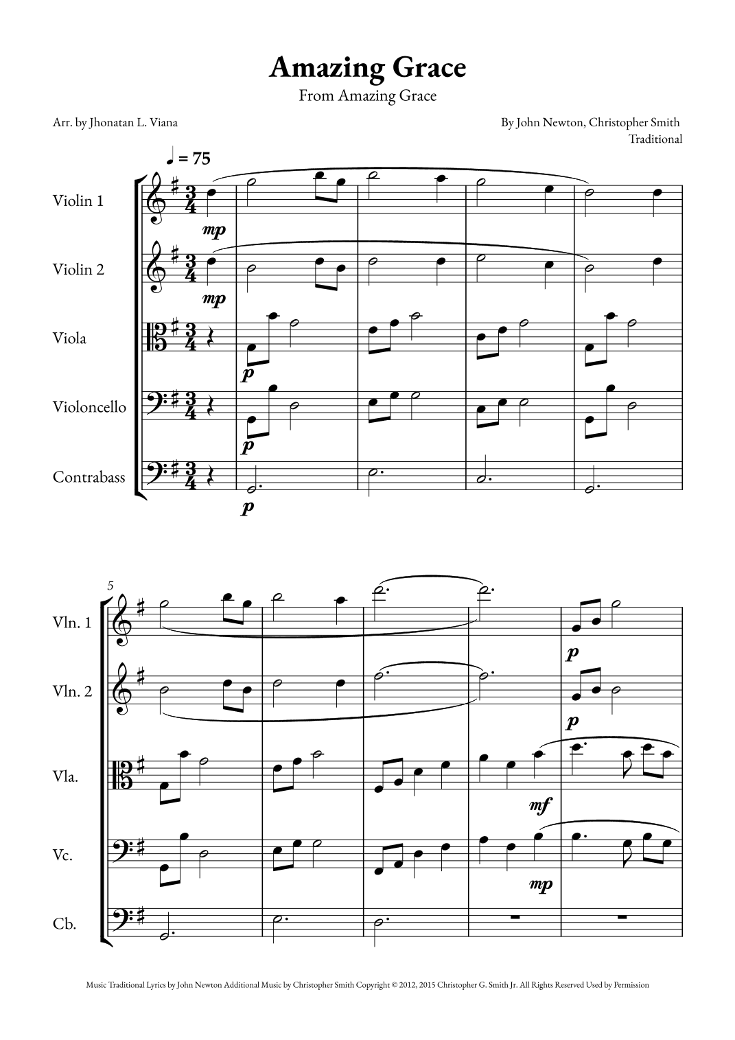 Amazing Grace (arr. Jhonatan Lucio Viana)