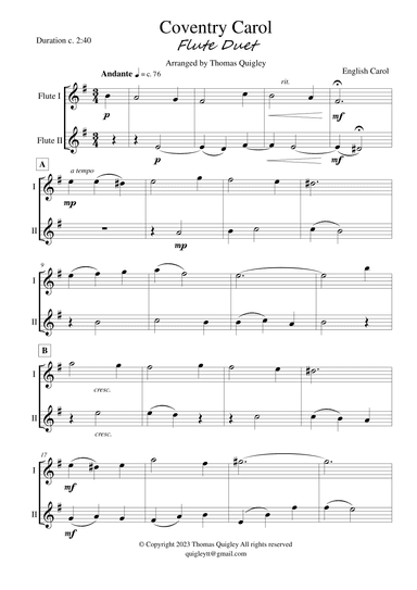 Coventry Carol (arr. Thomas Quigley)