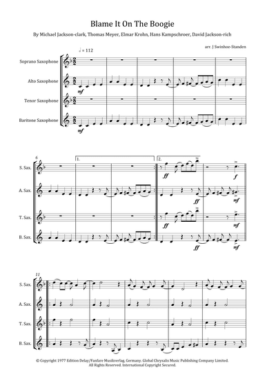 Blame It On The Boogie (arr. J Swinhoe-Standen)
