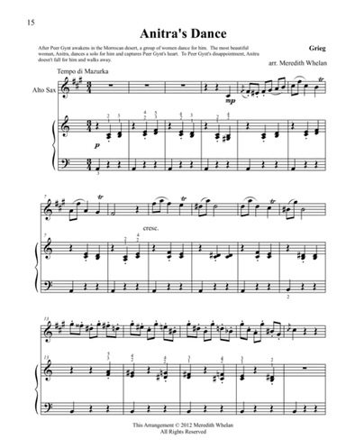 Classical Duets for Alto Saxophone & Piano:  Anitra's Dance (arr. Meredith Whelan)