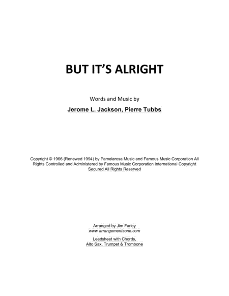But It's Alright (arr. Jim Farley www.arrangementsone.com)