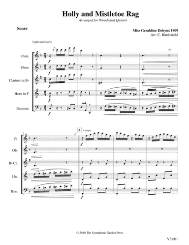 Holly and Mistletoe Rag (G. Dobyns) - woodwind quintet (arr. C. Burdzinski)