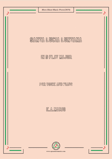 Mario-Santa Lucia Luntana in D flat Major (arr. MSM)