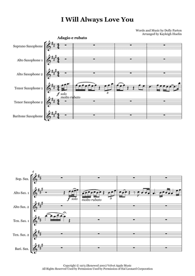 I Will Always Love You (arr. Kayleigh Huelin)
