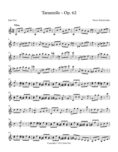 Opus 62, Tarantelle (arr. John Trie)