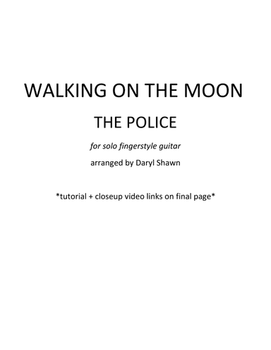 Walking On The Moon (arr. Daryl Shawn)