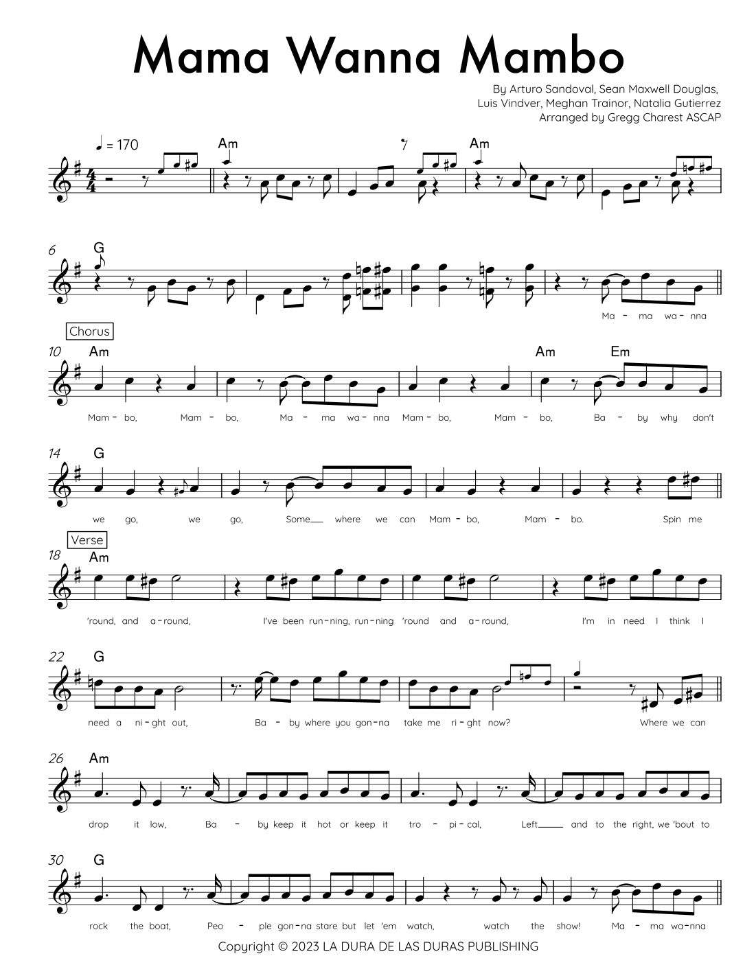 Mama Wanna Mambo Feat. Natti Natasha & Arturo Sandoval (arr. Gregg Charest)