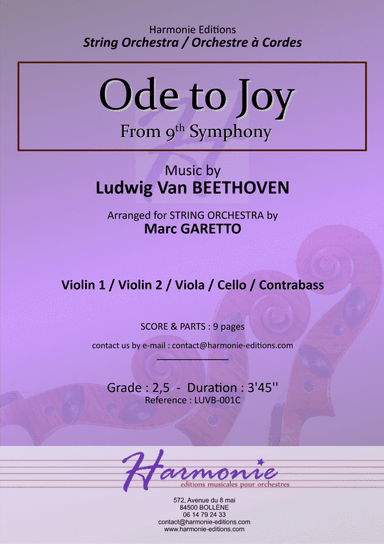 Ode to Joy - An die Freude // from BEETHOVEN 9th symphony (arr. Marc GARETTO)