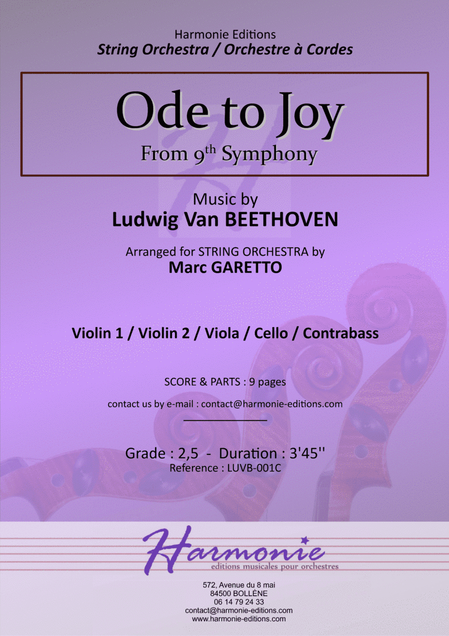 Ode to Joy - An die Freude // from BEETHOVEN 9th symphony (arr. Marc GARETTO)