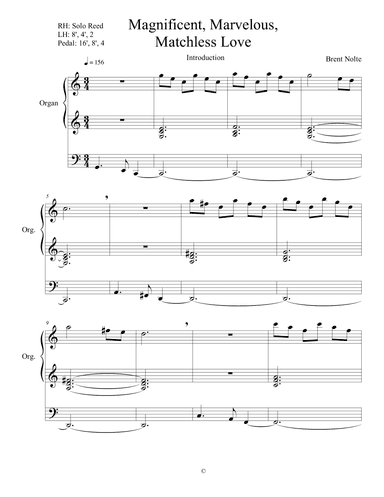 Partita for Organ on Magnificent, Marvelous, Matchless Love