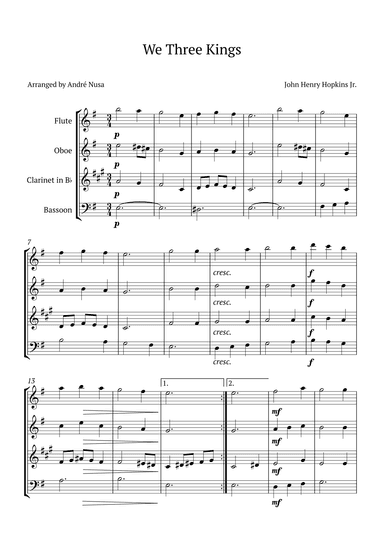 We Three Kings (arr. André Nusa)