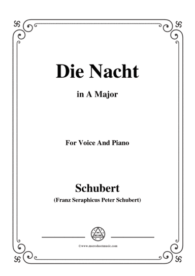 Schubert-Die Nacht,in A Major,D.359,for Voice and Piano (arr. MSM)