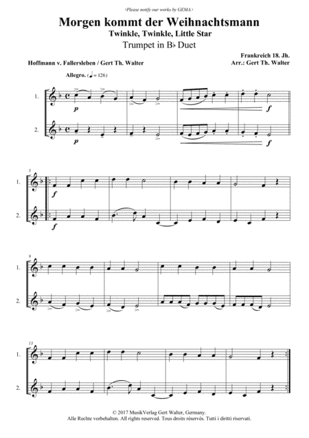 Twinkle, Twinkle, Little Star (arr. Gert Th. Walter)