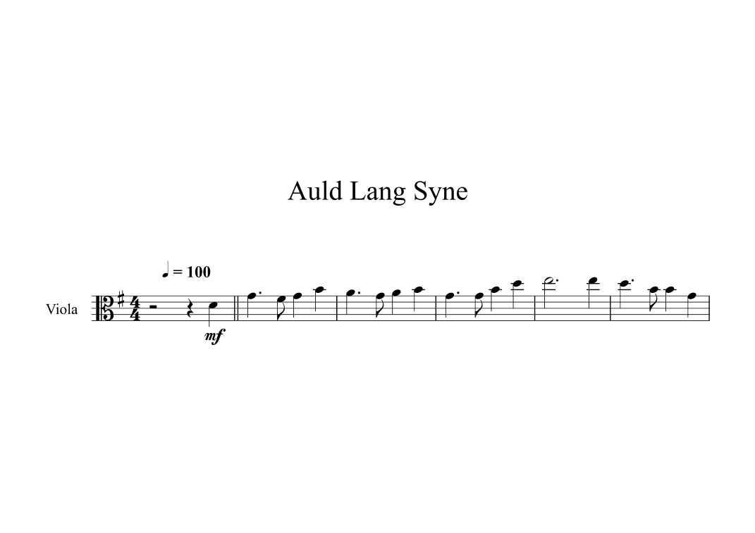 Auld Lang Syne (Viola) (arr. Digital Book Music)