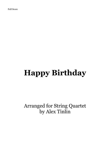 Happy Birthday (arr. Alex Tinlin)