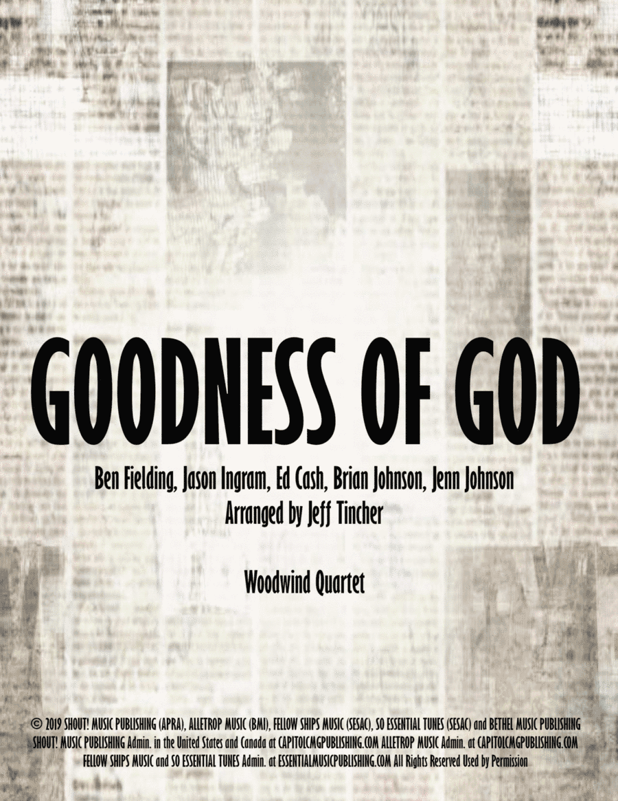 Goodness Of God (arr. Jeff Tincher)