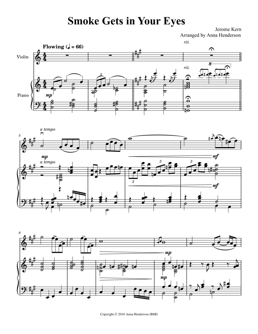 Smoke Gets In Your Eyes (arr. Anna Henderson)