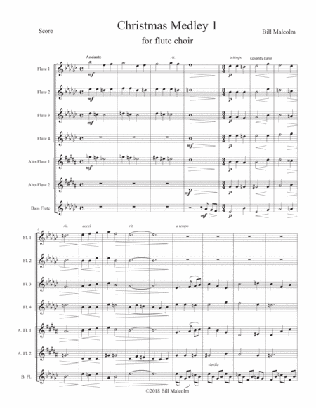 Christmas Medley 1 for flutes (arr. Bill Malcolm)