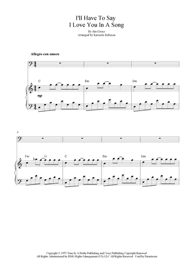 I'll Have To Say I Love You In A Song (arr. Kaiserin Rebecca)