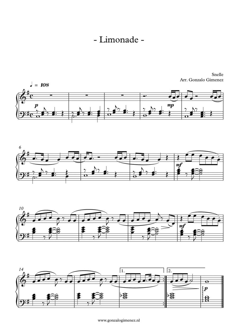Limonade (arr. Gonzalo Gimenez)