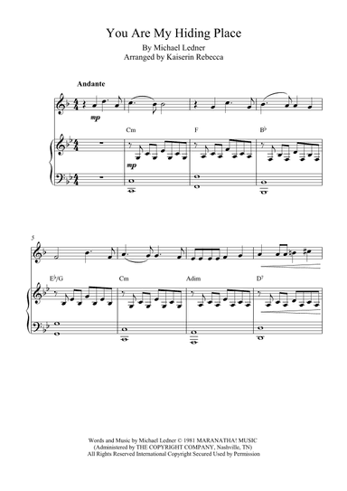 You Are My Hiding Place (arr. Kaiserin Rebecca)